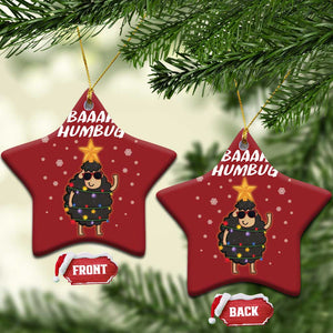 Funny Xmas Christmas Ornament Baaah Humbug Black Sheep Christmas Tree TS09 Star Red Print Your Wear