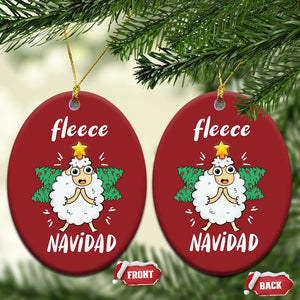 Funny Xmas Christmas Ornament Fleece Navidad Cute Sheep Christmas Tree TS09 Oval Red Print Your Wear