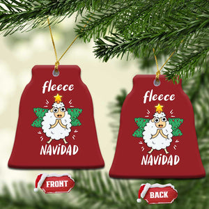 Funny Xmas Christmas Ornament Fleece Navidad Cute Sheep Christmas Tree TS09 Bell Flake Red Print Your Wear