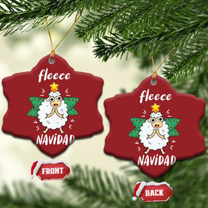 Funny Xmas Christmas Ornament Fleece Navidad Cute Sheep Christmas Tree TS09 Snow Flake Red Print Your Wear