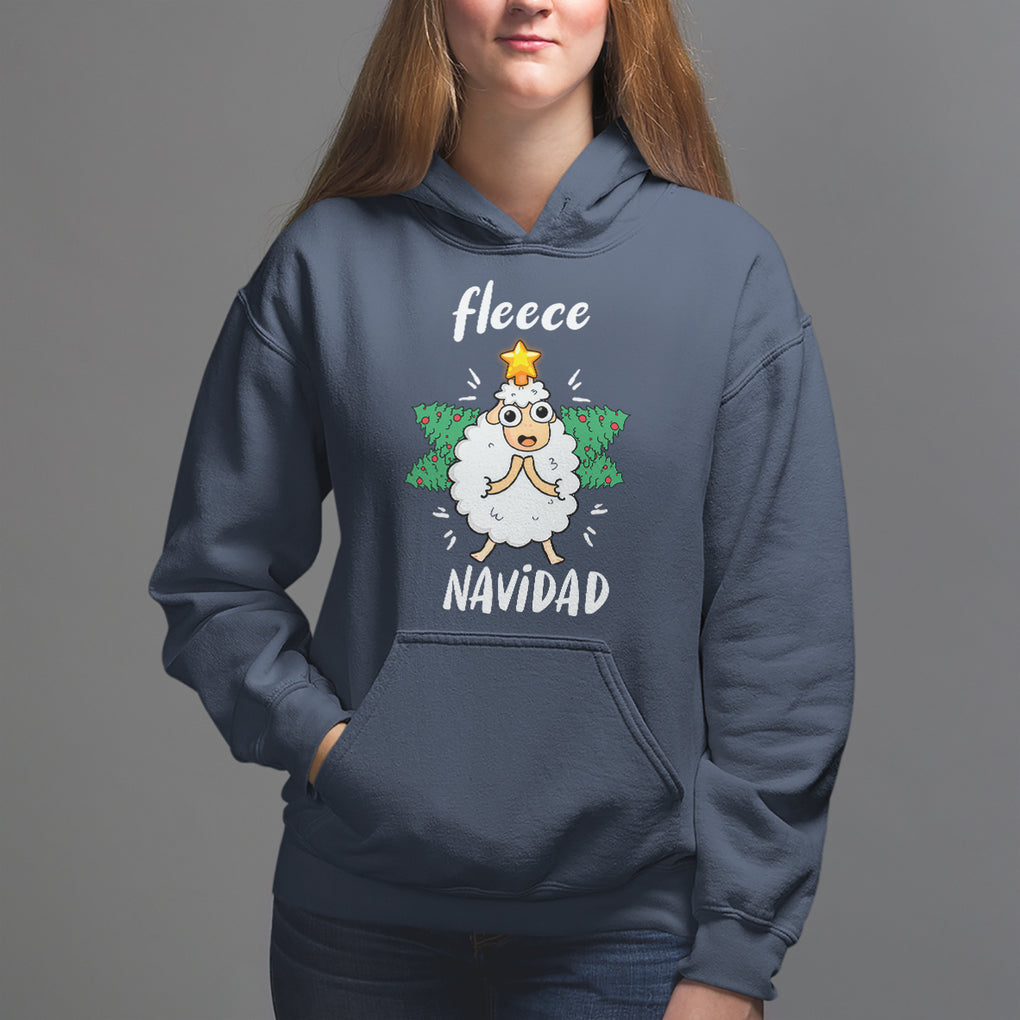 Fleece Navidad Cute Sheep Christmas Lights Hoodie TS09 Printyourwear