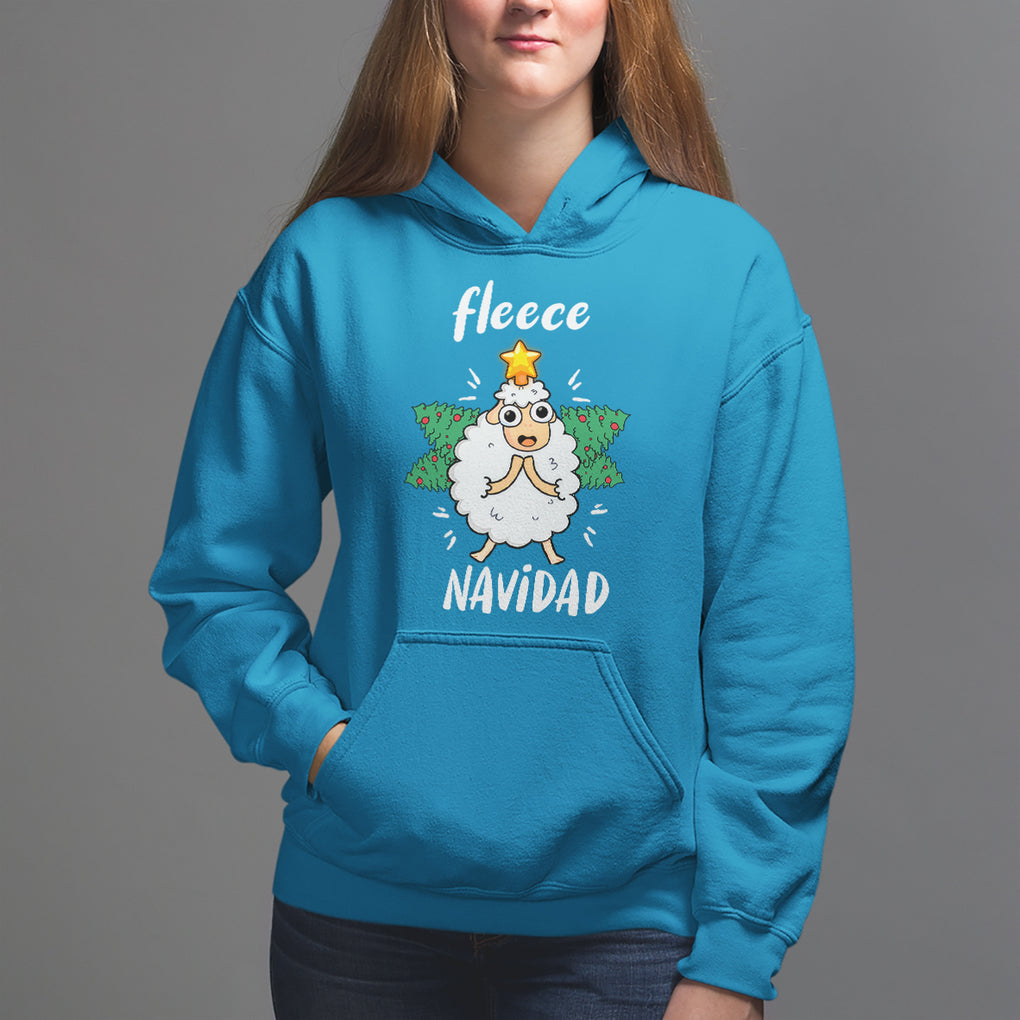 Fleece Navidad Cute Sheep Christmas Lights Hoodie TS09 Printyourwear
