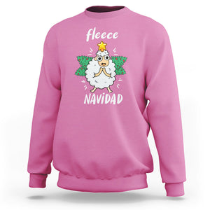 Fleece Navidad Cute Sheep Christmas Lights Sweatshirt TS09 Violet Printyourwear