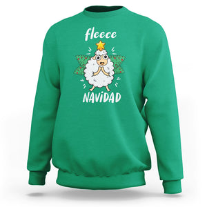 Fleece Navidad Cute Sheep Christmas Lights Sweatshirt TS09 Printyourwear