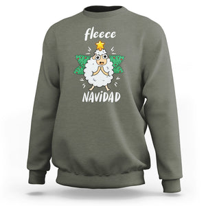 Fleece Navidad Cute Sheep Christmas Lights Sweatshirt TS09 Printyourwear