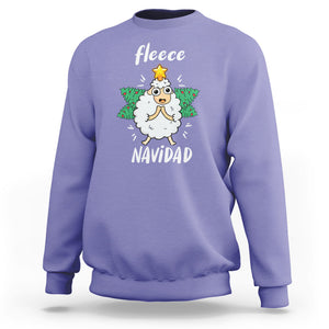 Fleece Navidad Cute Sheep Christmas Lights Sweatshirt TS09 Printyourwear