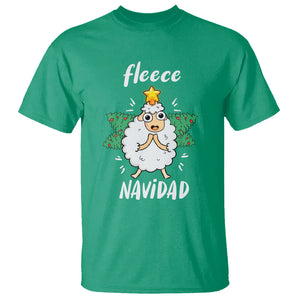 Fleece Navidad Cute Sheep Christmas Lights T Shirt TS09 Printyourwear