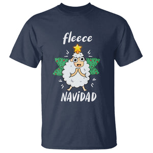 Fleece Navidad Cute Sheep Christmas Lights T Shirt TS09 Printyourwear