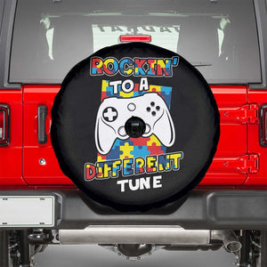 Autism Awareness Spare Tire Cover Rocking To A Different Tune Autistic Gamer TS09 Black Print Your Wear