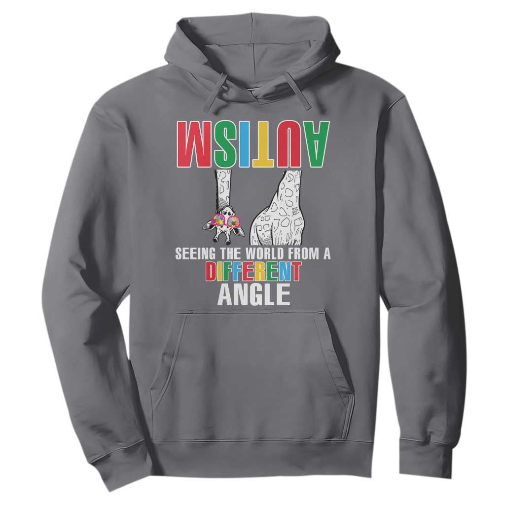 Giraffe Autism Seeing World Different Angle Hoodie TS09 Charcoal Printyourwear