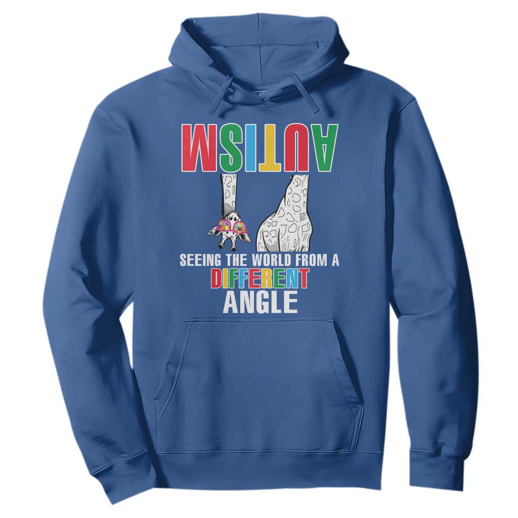 Giraffe Autism Seeing World Different Angle Hoodie TS09 Royal Blue Printyourwear