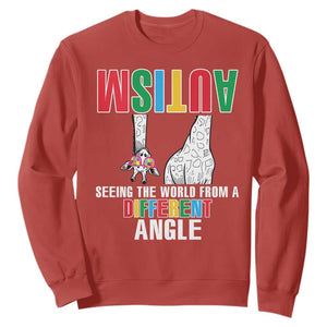 Giraffe Autism Seeing World Different Angle Sweatshirt TS09 Red Printyourwear