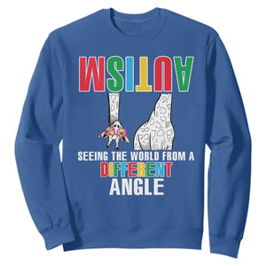 Giraffe Autism Seeing World Different Angle Sweatshirt TS09 Royal Blue Printyourwear