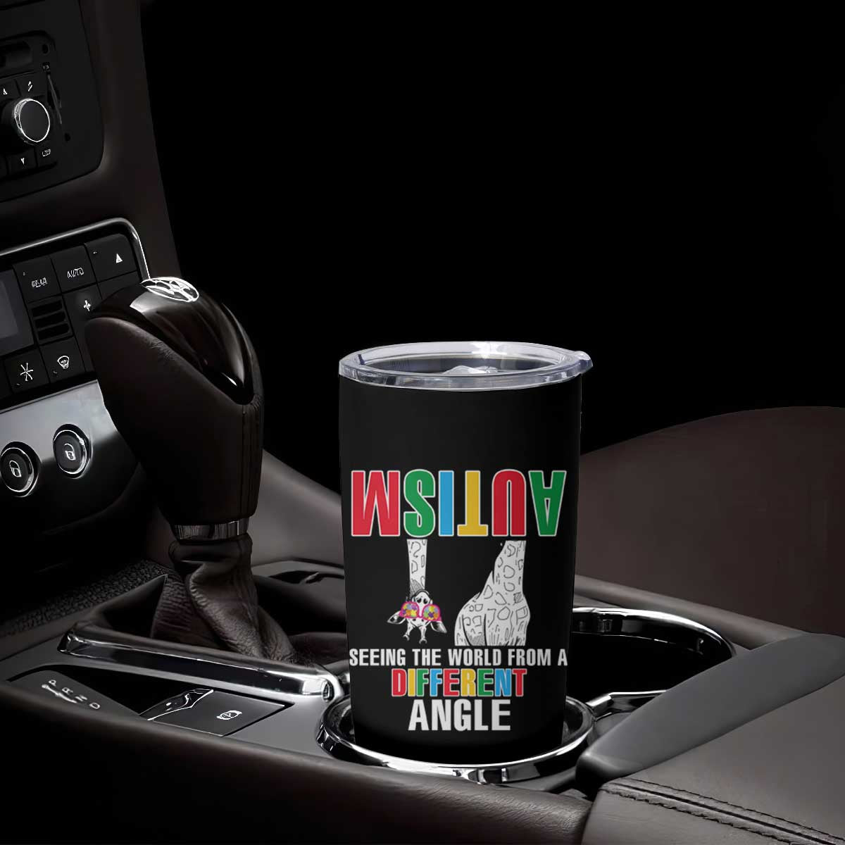 Giraffe Autism Seeing World Different Angle Tumbler Cup TS09 Print Your Wear