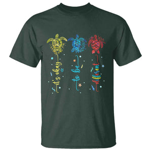 Autism Awareness T Shirt It's Ok To Be Different Sea Turtle TS09 Dark Forest Green Printyourwear