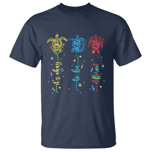 Autism Awareness T Shirt It's Ok To Be Different Sea Turtle TS09 Navy Printyourwear