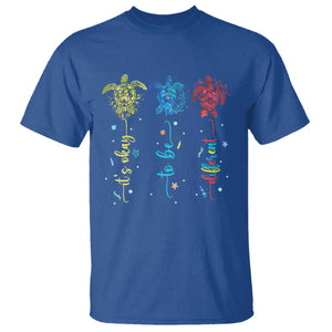 Autism Awareness T Shirt It's Ok To Be Different Sea Turtle TS09 Royal Blue Printyourwear