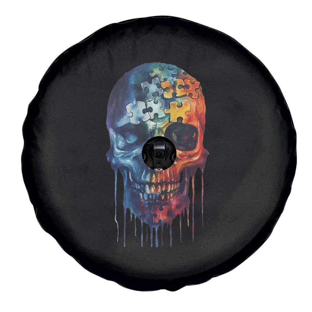 Autism Awareness Cool Puzzle Skull Spare Tire Cover TS09 Print Your Wear