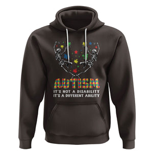 Autism Awareness Hoodie Skeleton It's Not A Disability It's A Different Ability TS09 Dark Chocolate Printyourwear