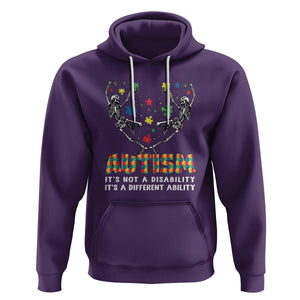 Autism Awareness Hoodie Skeleton It's Not A Disability It's A Different Ability TS09 Purple Printyourwear