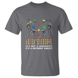 Autism Awareness T Shirt Skeleton It's Not A Disability It's A Different Ability TS09 Charcoal Printyourwear