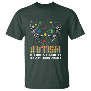 Autism Awareness T Shirt Skeleton It's Not A Disability It's A Different Ability TS09 Dark Forest Green Printyourwear