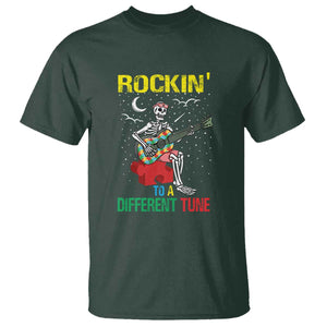 Autism Awareness T Shirt Rockin' To A Different Tune Skeleton TS09 Dark Forest Green Printyourwear