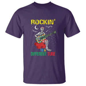 Autism Awareness T Shirt Rockin' To A Different Tune Skeleton TS09 Purple Printyourwear