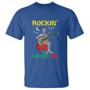 Autism Awareness T Shirt Rockin' To A Different Tune Skeleton TS09 Royal Blue Printyourwear