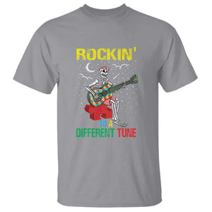 Autism Awareness T Shirt Rockin' To A Different Tune Skeleton TS09 Sport Gray Printyourwear