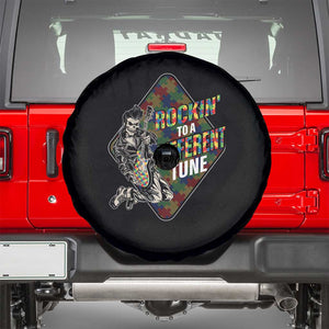 Autism Awareness Spare Tire Cover Rockin' To A Different Tune Skeleton TS09 Black Print Your Wear