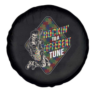 Autism Awareness Spare Tire Cover Rockin' To A Different Tune Skeleton TS09 Print Your Wear