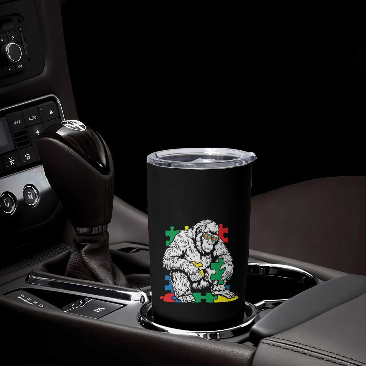 Autism Awareness Bigfoot Puzzle Autistic Warrior Tumbler Cup TS09 Print Your Wear