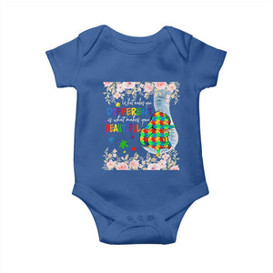 Autism Awareness Baby Onesie What Makes You Different Is What Makes You Beautiful Autistic Elephant Mom TS09 Royal Blue Print Your Wear