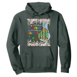 Autism Awareness Hoodie What Makes You Different Is What Makes You Beautiful Autistic Elephant Mom TS09 Dark Forest Green Print Your Wear