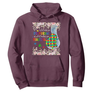 Autism Awareness Hoodie What Makes You Different Is What Makes You Beautiful Autistic Elephant Mom TS09 Maroon Print Your Wear