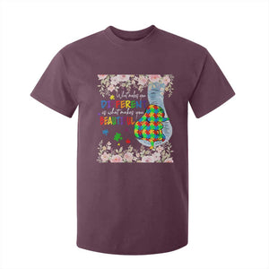 Autism Awareness T Shirt For Kid What Makes You Different Is What Makes You Beautiful Autistic Elephant Mom TS09 Maroon Print Your Wear