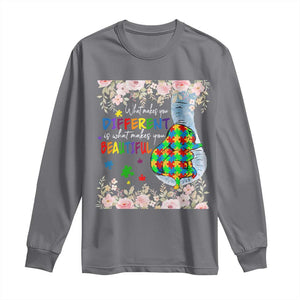 Autism Awareness Long Sleeve Shirt What Makes You Different Is What Makes You Beautiful Autistic Elephant Mom TS09 Charcoal Print Your Wear