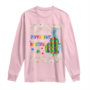 Autism Awareness Long Sleeve Shirt What Makes You Different Is What Makes You Beautiful Autistic Elephant Mom TS09 Light Pink Print Your Wear