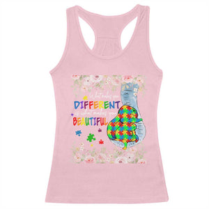 Autism Awareness Racerback Tank Top What Makes You Different Is What Makes You Beautiful Autistic Elephant Mom TS09 Light Pink Print Your Wear