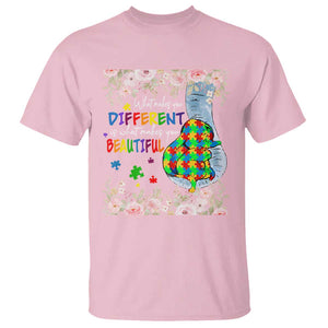 Autism Awareness T Shirt What Makes You Different Is What Makes You Beautiful Autistic Elephant Mom TS09 Light Pink Print Your Wear