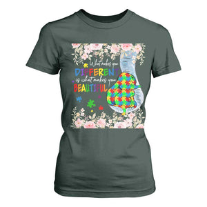 Autism Awareness T Shirt For Women What Makes You Different Is What Makes You Beautiful Autistic Elephant Mom TS09 Dark Forest Green Print Your Wear