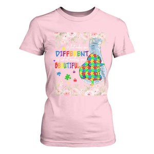 Autism Awareness T Shirt For Women What Makes You Different Is What Makes You Beautiful Autistic Elephant Mom TS09 Light Pink Print Your Wear