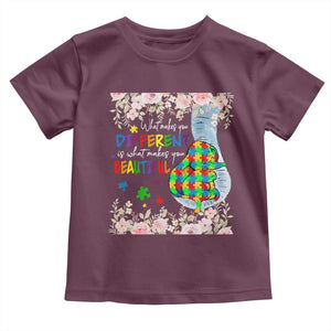 Autism Awareness Toddler T Shirt What Makes You Different Is What Makes You Beautiful Autistic Elephant Mom TS09 Maroon Print Your Wear