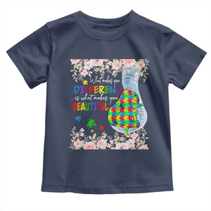 Autism Awareness Toddler T Shirt What Makes You Different Is What Makes You Beautiful Autistic Elephant Mom TS09 Navy Print Your Wear