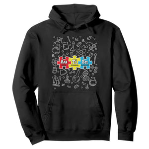 Autism Awareness Puzzle Periodic Table Autistic Hoodie TS09 Black Printyourwear