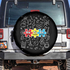 Autism Awareness Puzzle Periodic Table Autistic Spare Tire Cover TS09 No hole Black Print Your Wear