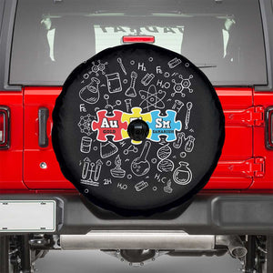 Autism Awareness Puzzle Periodic Table Autistic Spare Tire Cover TS09 Black Print Your Wear