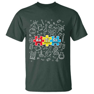 Autism Awareness Puzzle Periodic Table Autistic T Shirt TS09 Dark Forest Green Printyourwear
