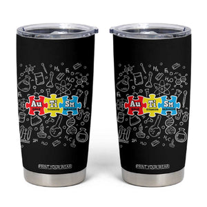 Autism Awareness Puzzle Periodic Table Autistic Tumbler Cup TS09 Black Print Your Wear